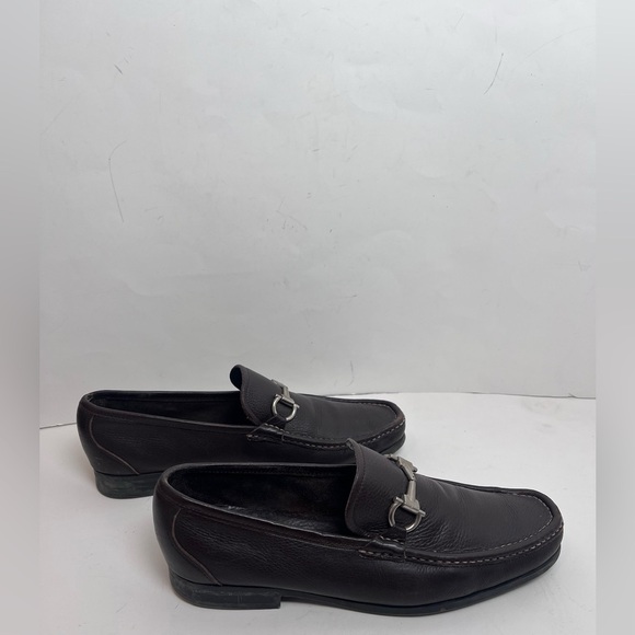 Salvatore Ferragamo Men’s Brown Leather Slip-on Driving Loafers Size 10 main image 11